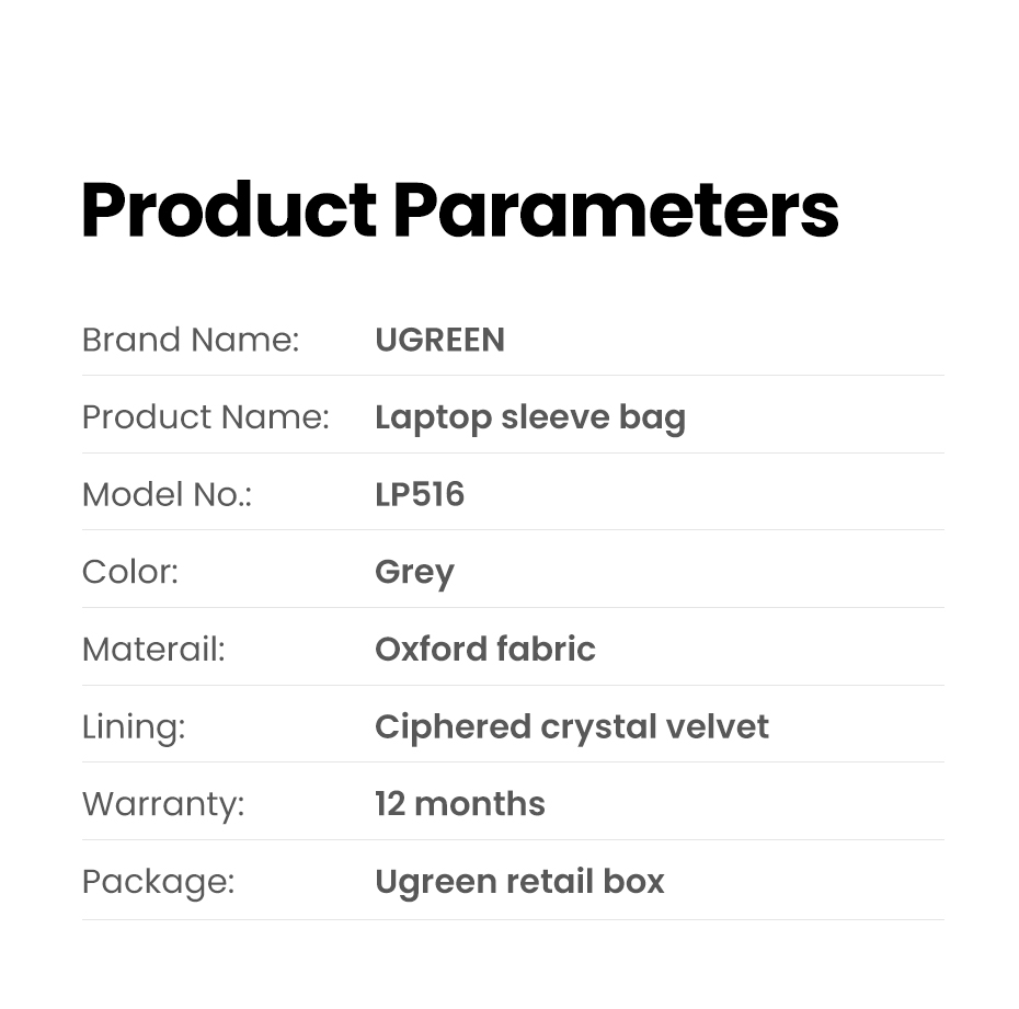UGREEN 20448 LAPTOP SLEEVE FOR 13-13.9 INCH NEW