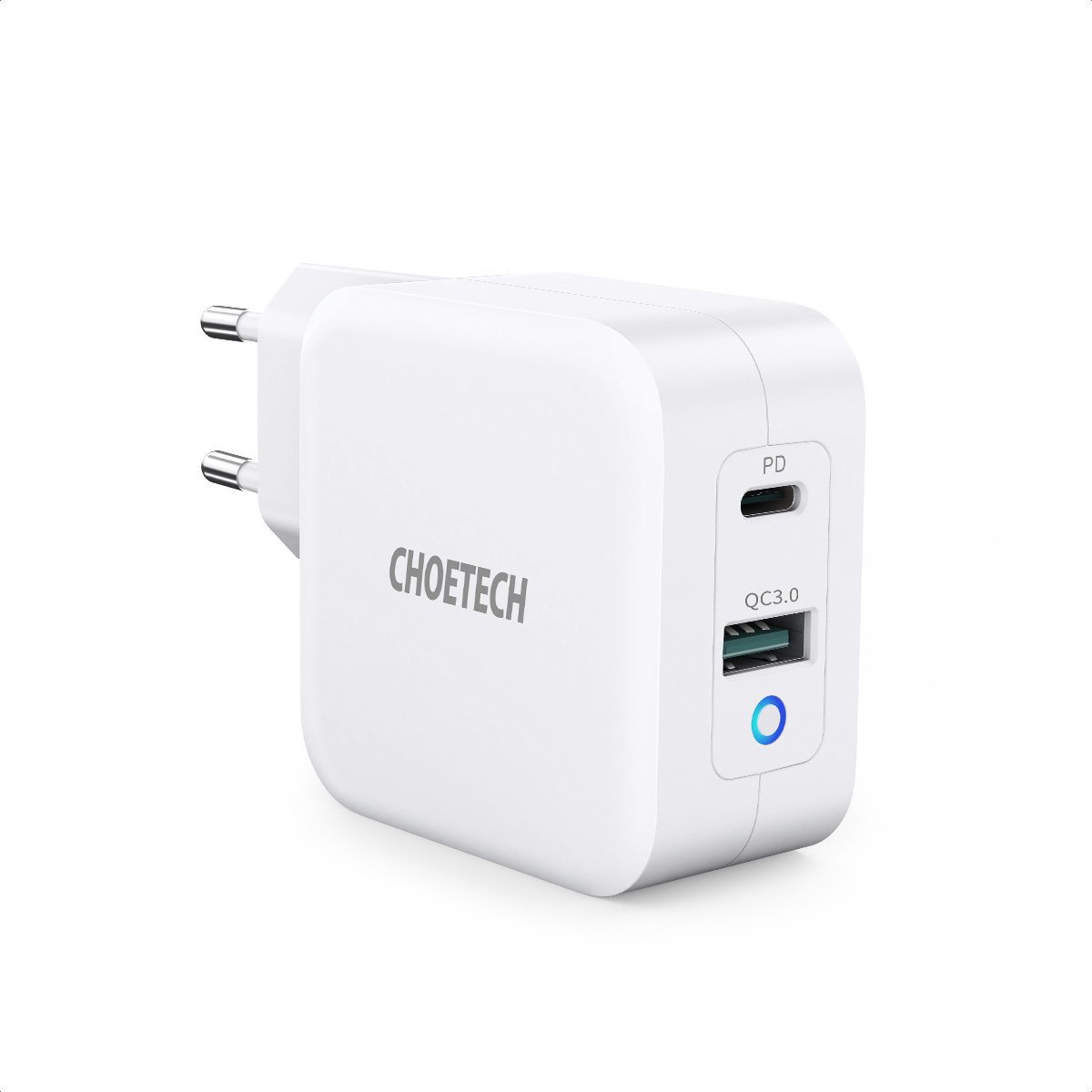 CHOETECH PD8002 65W 2-Port (1C, 1A) GaN Charger - EU Plug