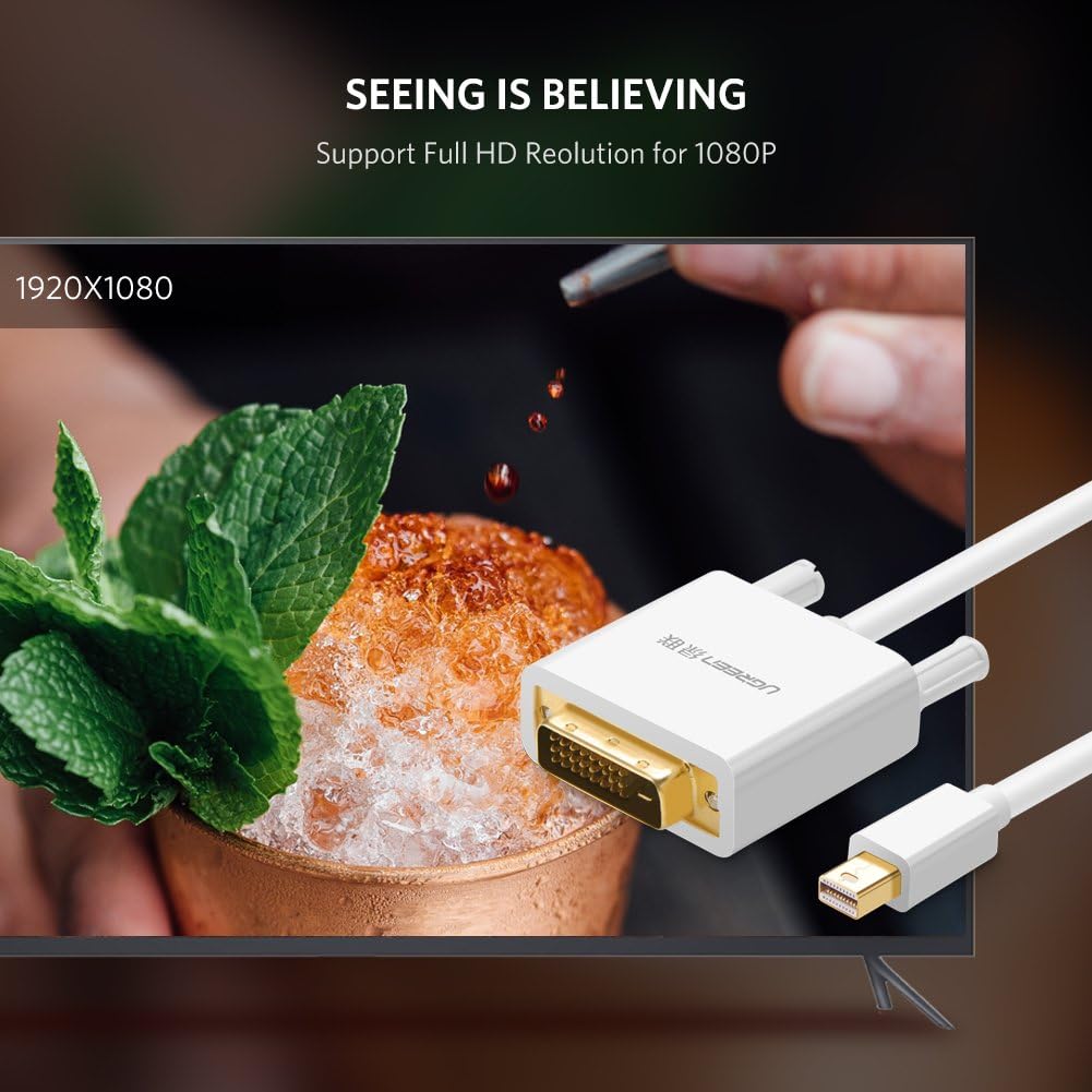 UGREEN 10405 Mini DisplayPort to DVI 24+1 Male Adapter (2 Meter)
