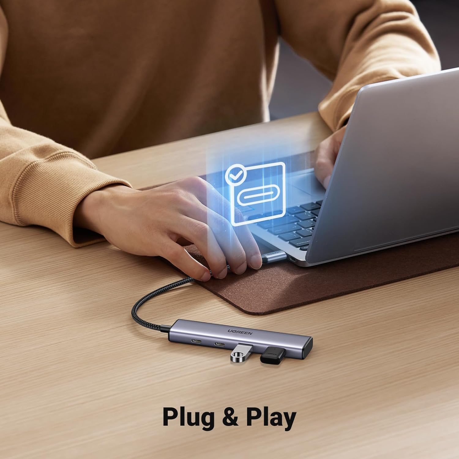 UGREEN 15395 USB-C Hub 4 Ports, USB C Multiport Adapter with 2 USB C & 2 USB 3.0 5Gbps Ports