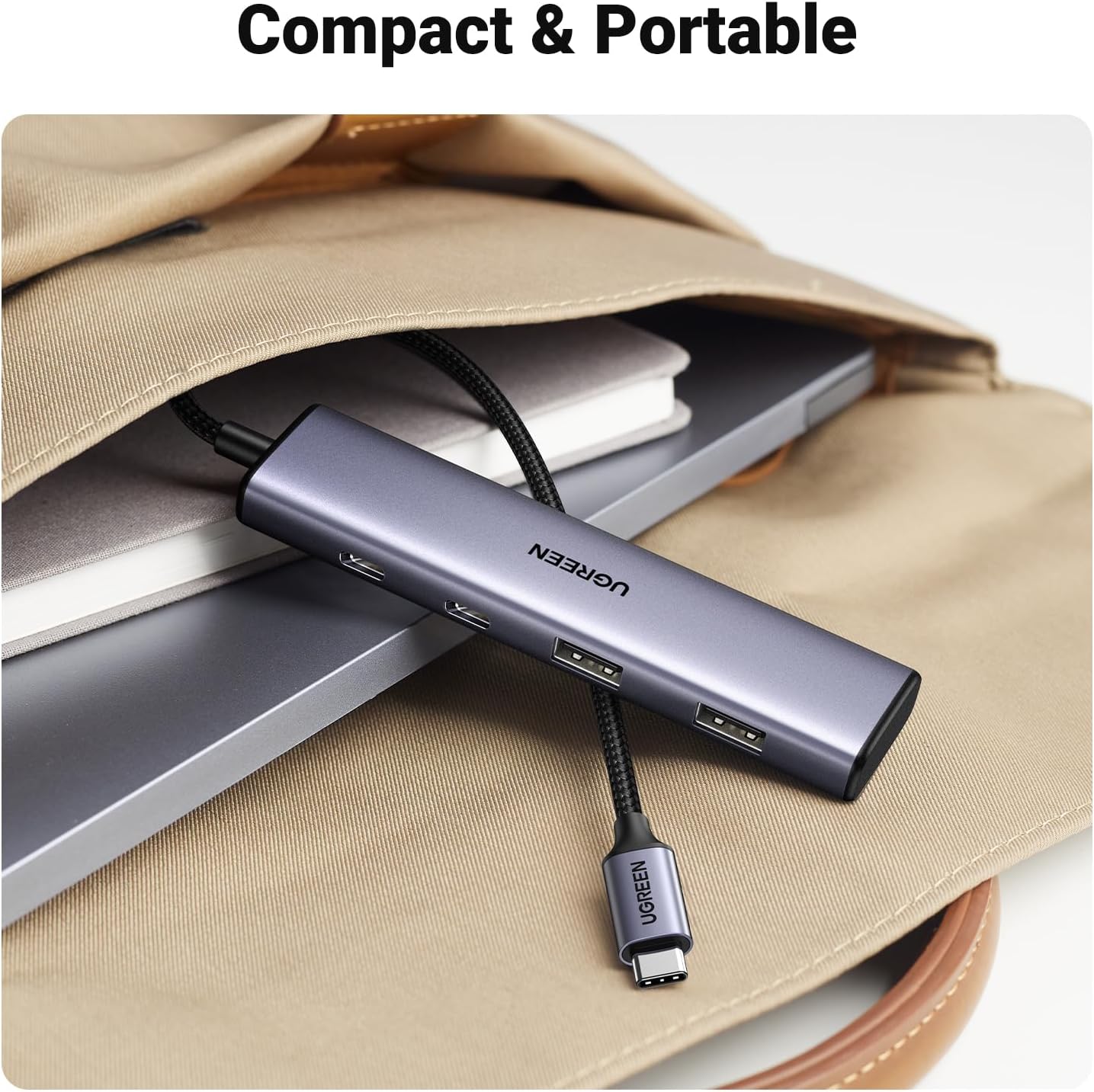 UGREEN 15395 USB-C Hub 4 Ports, USB C Multiport Adapter with 2 USB C & 2 USB 3.0 5Gbps Ports