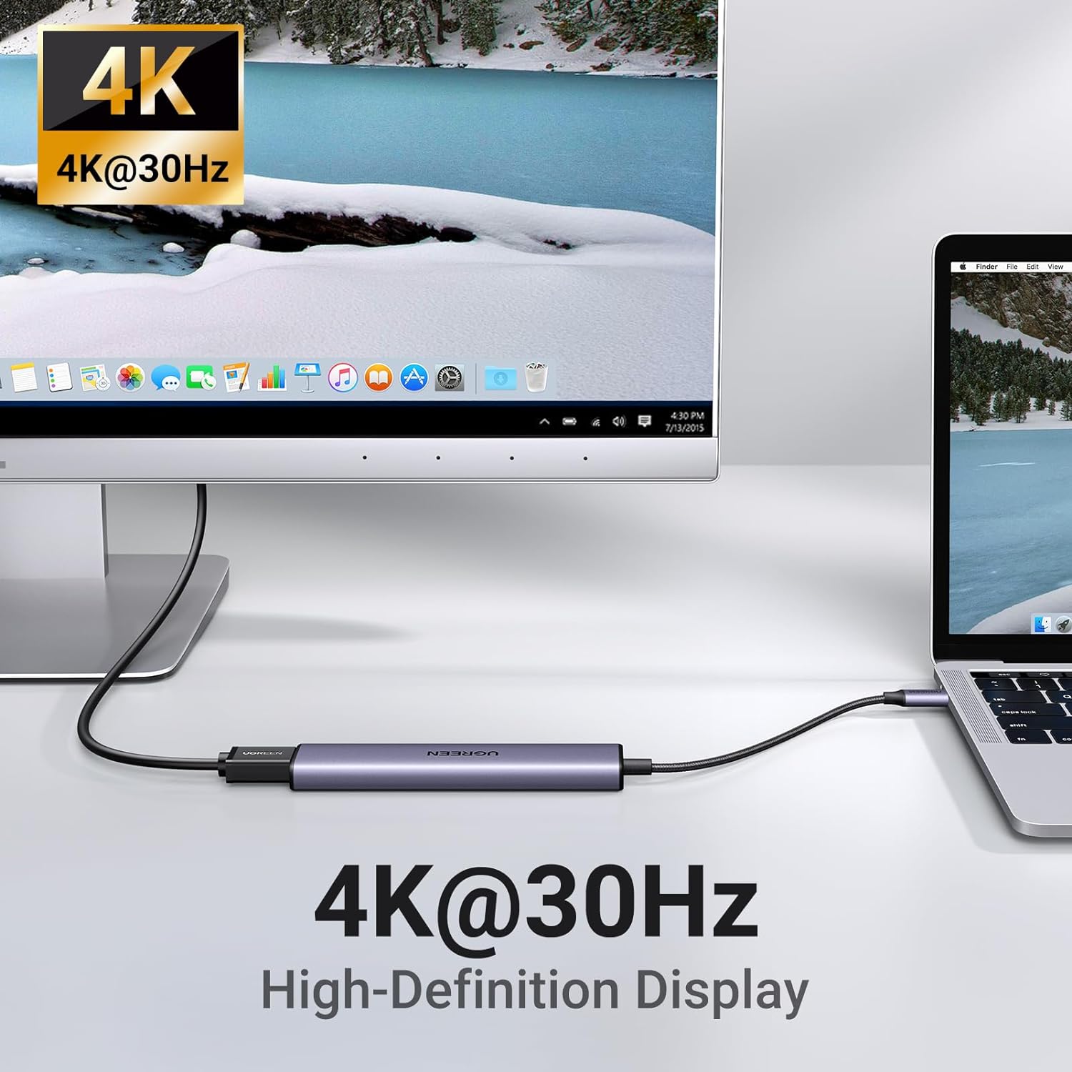UGREEN 15495 Revodok 105 USB C Hub 5 in 1 Multiport Adapter 4K HDMI, 100W Power Delivery, 3 USB-A Data Ports