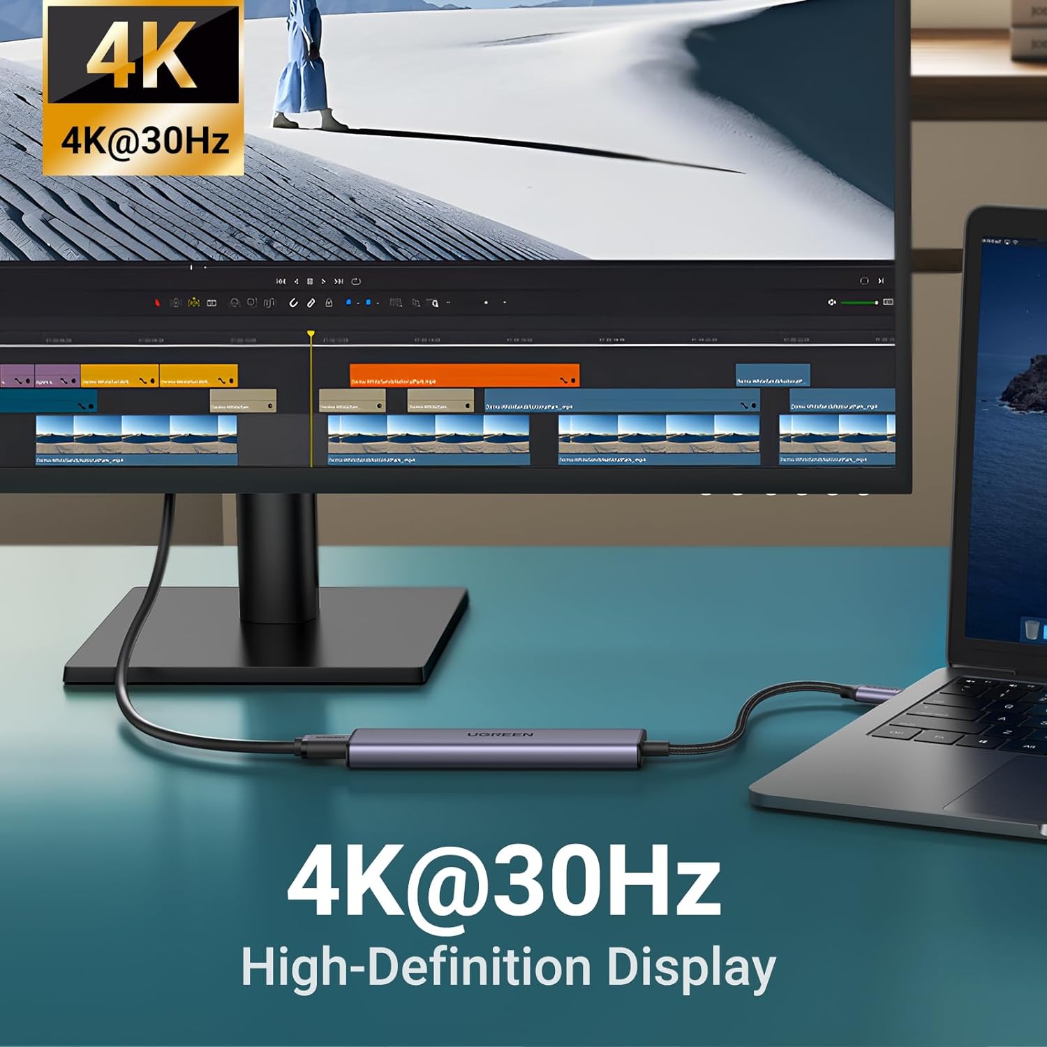 UGREEN 15495 Revodok 105 USB C Hub 5 in 1 Multiport Adapter 4K HDMI, 100W Power Delivery, 3 USB-A Data Ports