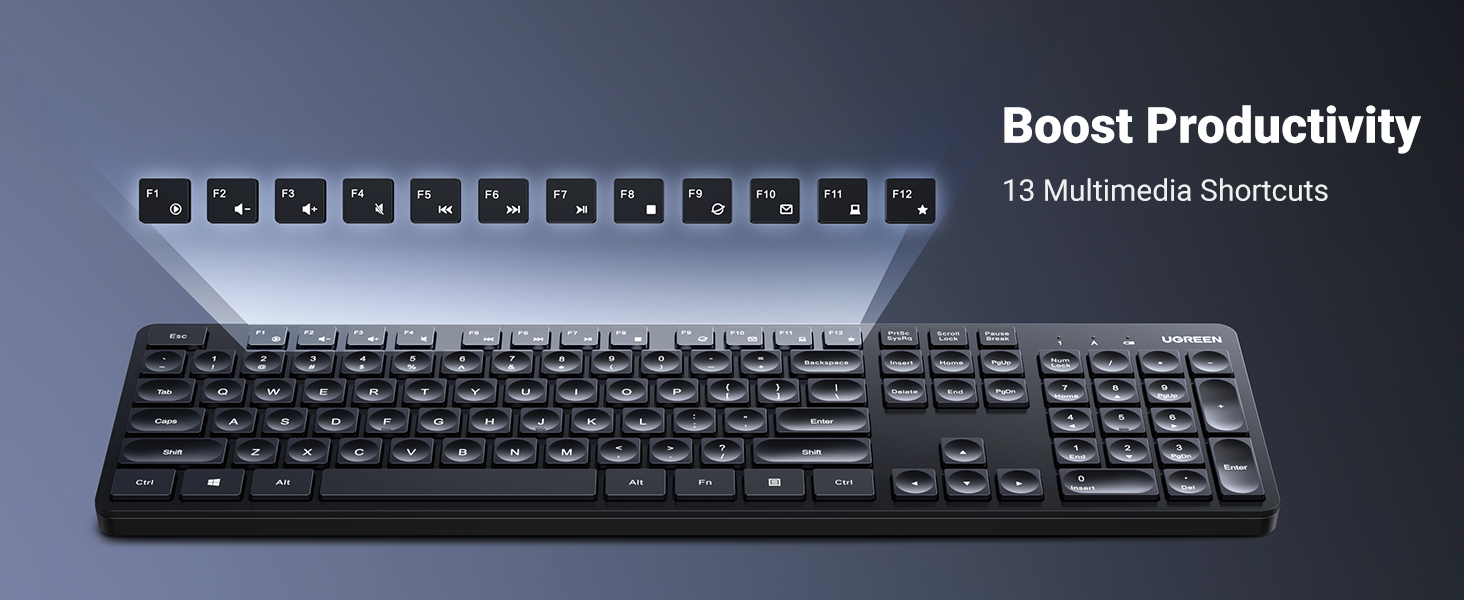 UGREEN 15659 Wireless Keyboard and Mouse Combo, 2.4GHz Ergonomic Keyboard Mouse UGREEN 15659 Wireless Keyboard and Mouse Combo, 2.4GHz Ergonomic Keyboard Mouse