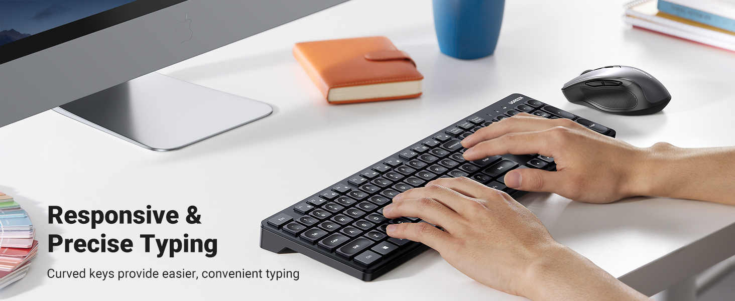UGREEN 15659 Wireless Keyboard and Mouse Combo, 2.4GHz Ergonomic Keyboard Mouse UGREEN 15659 Wireless Keyboard and Mouse Combo, 2.4GHz Ergonomic Keyboard Mouse