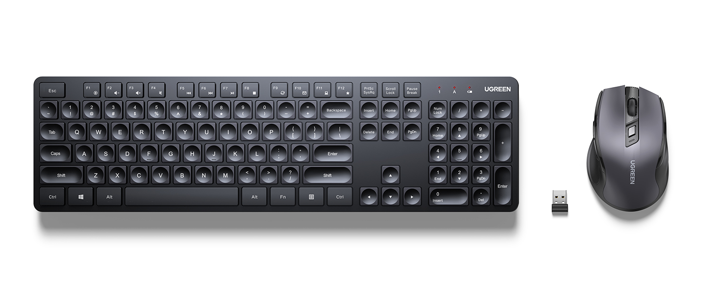 UGREEN 15659 Wireless Keyboard and Mouse Combo, 2.4GHz Ergonomic Keyboard Mouse UGREEN 15659 Wireless Keyboard and Mouse Combo, 2.4GHz Ergonomic Keyboard Mouse