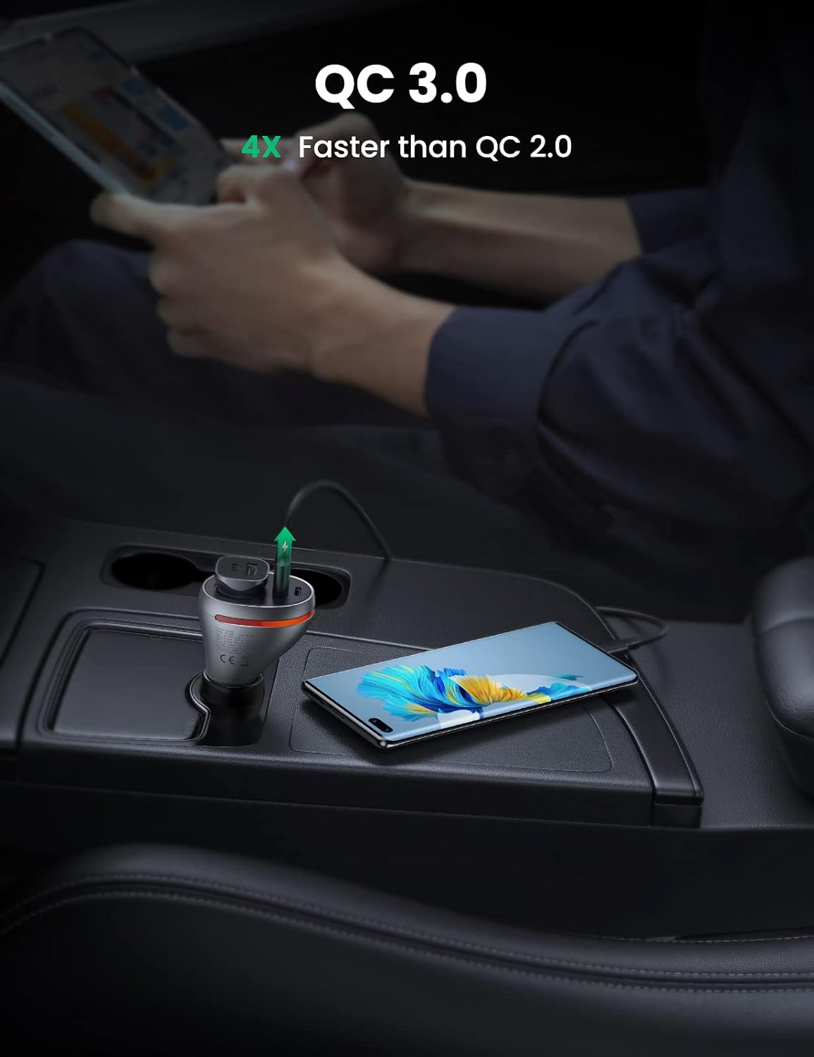 UGREEN 60712 Dual Port Single Extension PD 84W Car Charger