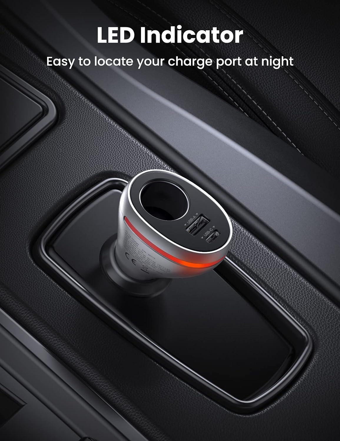 UGREEN 60712 Dual Port Single Extension PD 84W Car Charger