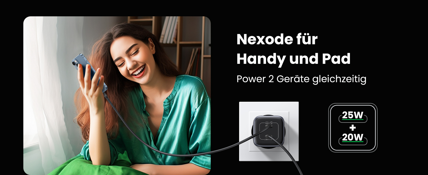 UGREEN 90573 NEXODE Dual USB-C 45W GAN Fast Charger (Gray) Compatible for iPhone 17/16/15 UGREEN 90573 NEXODE Dual USB-C 45W GAN Fast Charger (Gray) Compatible for iPhone 17/16/15