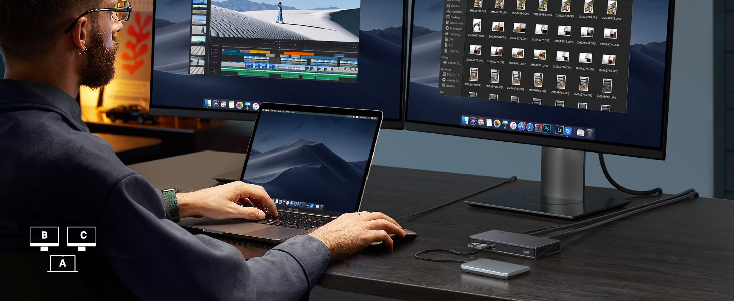 UGREEN 90912 Revodok Pro 209 USB C Triple Display Docking Station 9-in-1 Dual Monitor 4K@60Hz UGREEN 90912 Revodok Pro 209 USB C Triple Display Docking Station 9-in-1 Dual Monitor 4K@60Hz