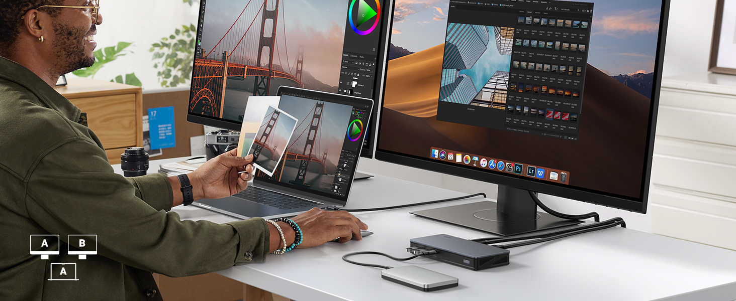 UGREEN 90912 Revodok Pro 209 USB C Triple Display Docking Station 9-in-1 Dual Monitor 4K@60Hz UGREEN 90912 Revodok Pro 209 USB C Triple Display Docking Station 9-in-1 Dual Monitor 4K@60Hz