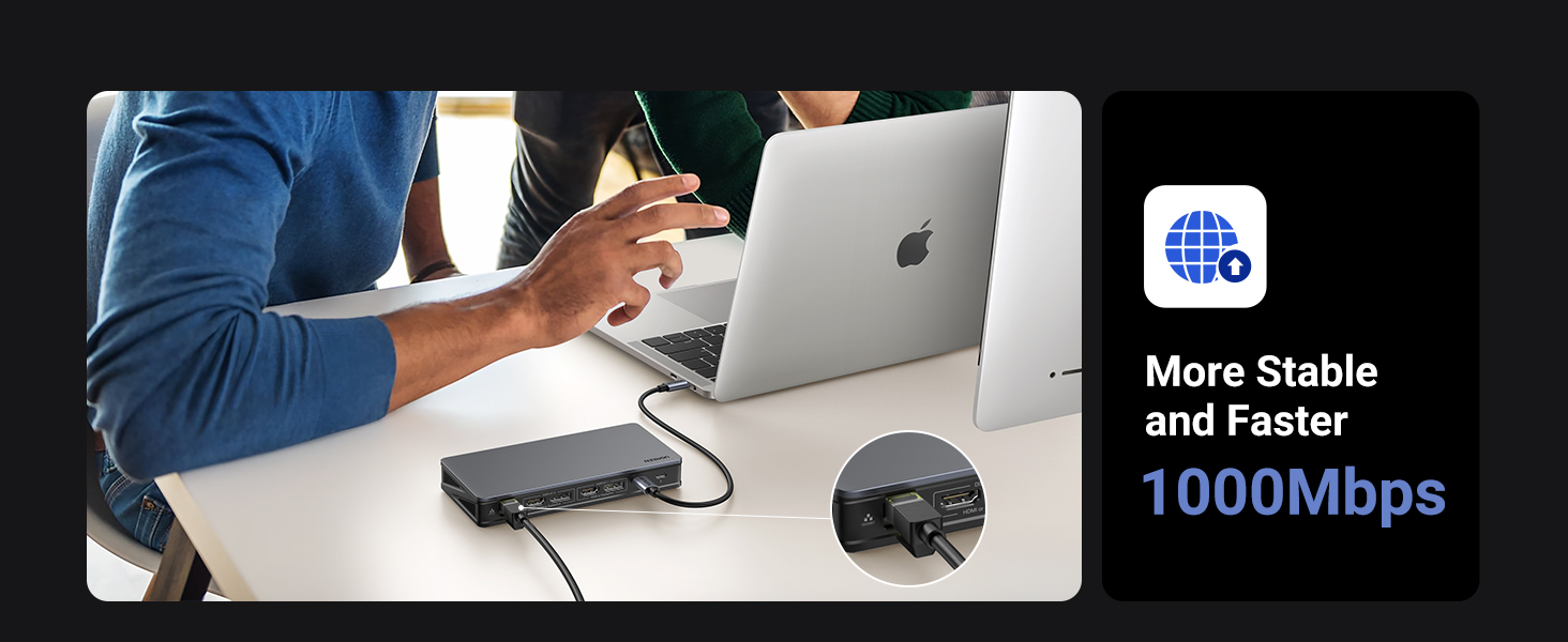 UGREEN 90912 Revodok Pro 209 USB C Triple Display Docking Station 9-in-1 Dual Monitor 4K@60Hz UGREEN 90912 Revodok Pro 209 USB C Triple Display Docking Station 9-in-1 Dual Monitor 4K@60Hz
