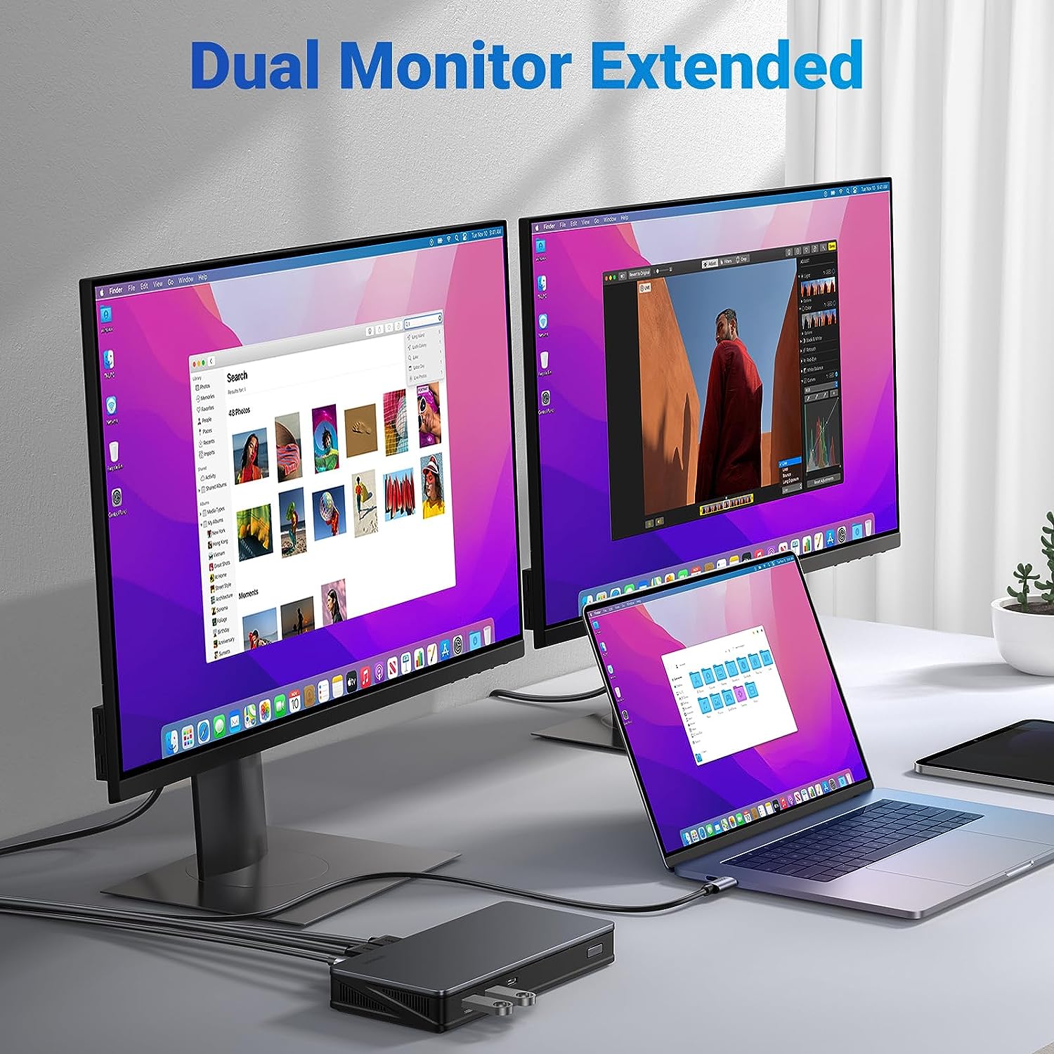 UGREEN 90912 Revodok Pro 209 USB C Triple Display Docking Station 9-in-1 Dual Monitor 4K@60Hz