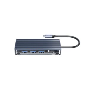 ORICO WB-8P Type-C 8-in-1 Transparent Hub with USB 3.0 RJ45 and HDMI