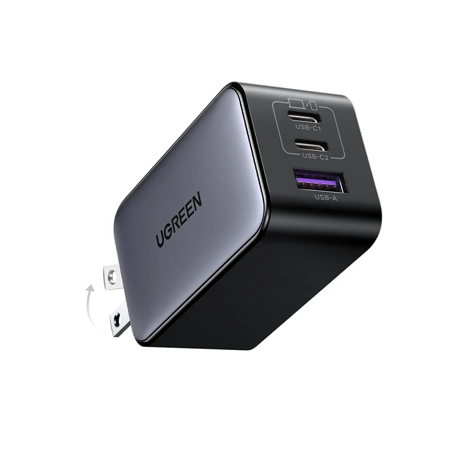 UGREEN 10334 NEXODE 65W USB C GaN 3 Ports Wall Charger US Plug 1