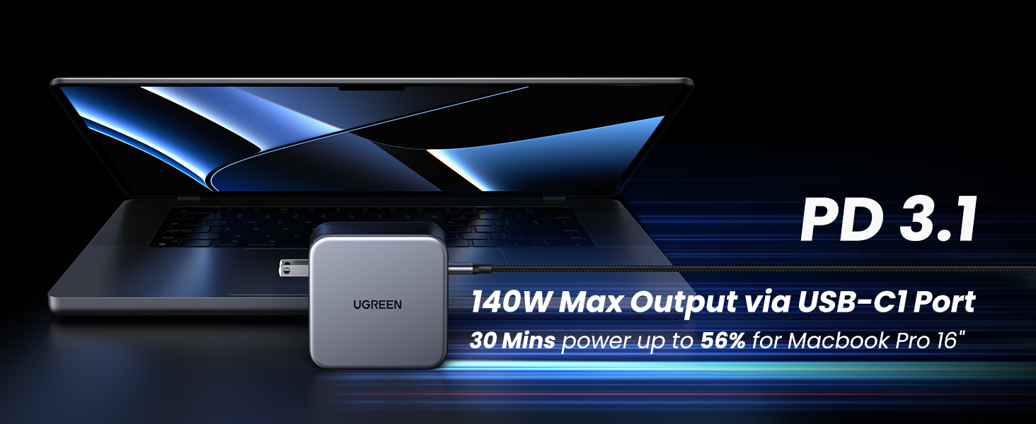 UGREEN 90548 Nexode 140W USB C Nexode PD3.1 PPS 3 Port Foldable 004 UGREEN 90548 Nexode 140W USB C Nexode PD3.1 PPS 3 Port Foldable 004