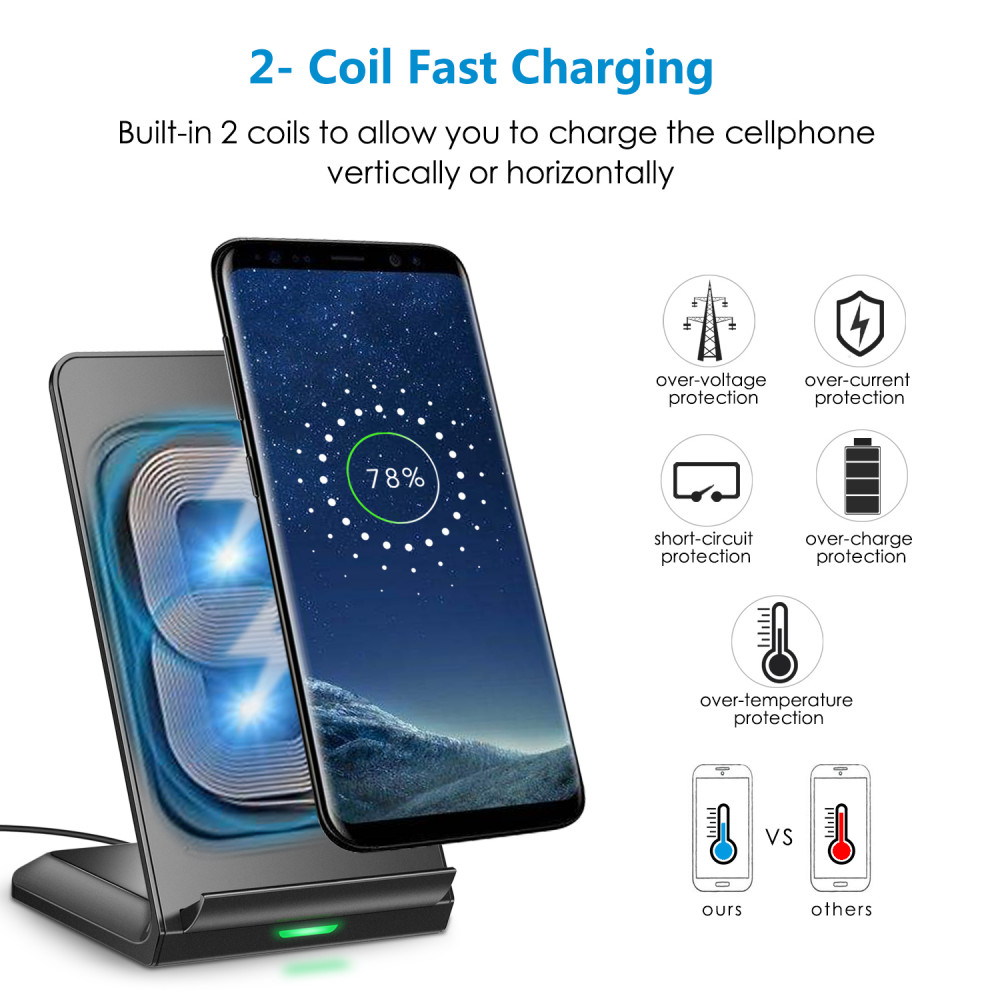 CHOETECH T524S 10W7.5W Fast Wireless Charging Stard