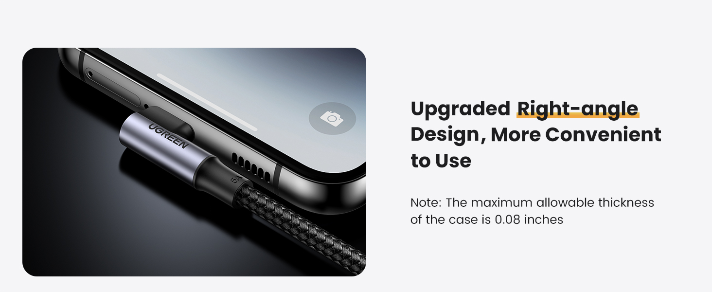 UGREEN 70645 100W USB C Cable 90 Degree Type C Charging Cable (2 Meter) UGREEN 70645 100W USB C Cable 90 Degree Type C Charging Cable 2M