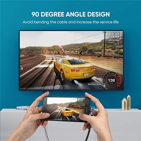 UGREEN 50530 Angled USB C to HDMI 4K Cable Nylon Braided (2 Meter)
