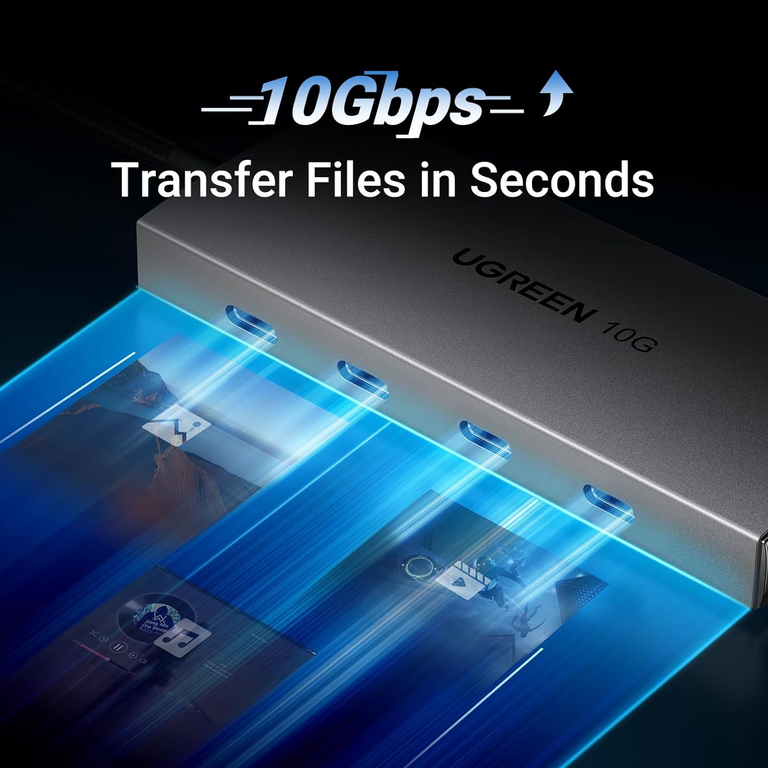 UGREEN 15651 USB C Hub Gen2 10Gbps 4 Ports USB-C 3.2 High-Speed USB-C Multiport Splitter