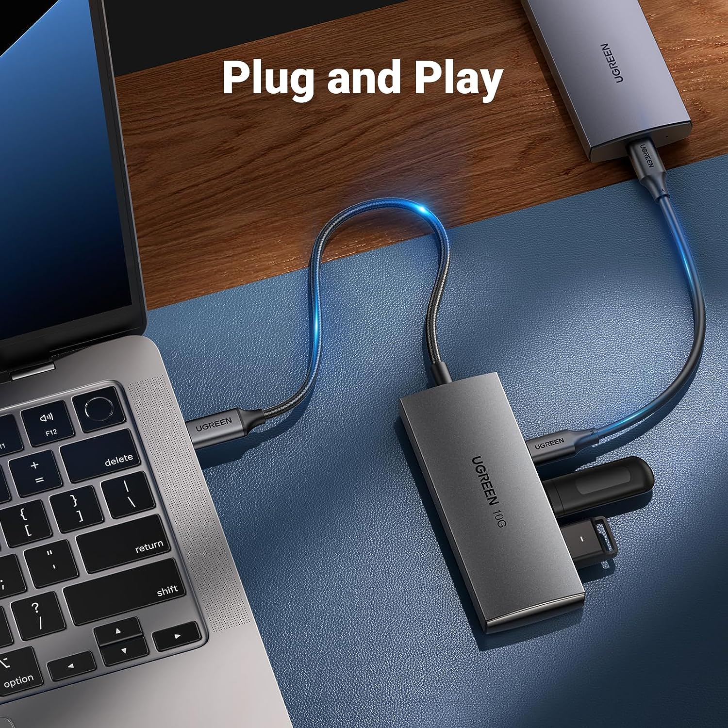 UGREEN 15651 USB C Hub Gen2 10Gbps 4 Ports USB-C 3.2 High-Speed USB-C Multiport Splitter