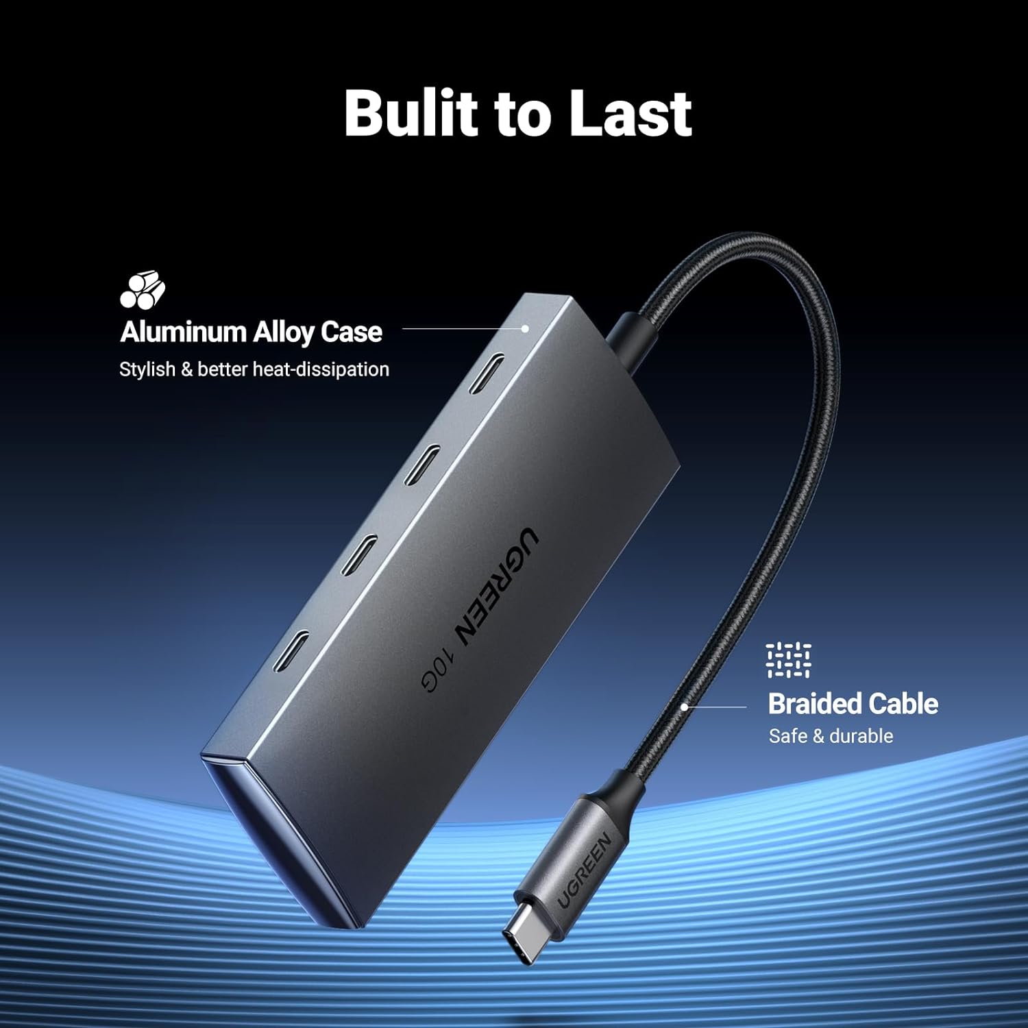 UGREEN 15651 USB C Hub Gen2 10Gbps 4 Ports USB-C 3.2 High-Speed USB-C Multiport Splitter