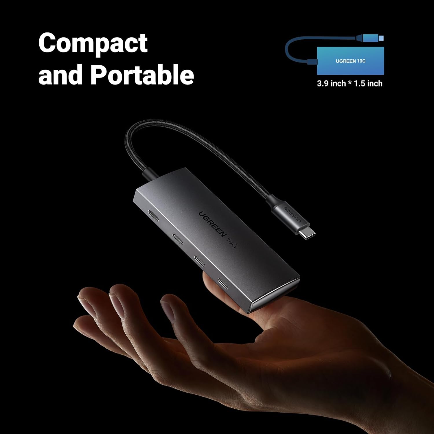 UGREEN 15651 USB C Hub Gen2 10Gbps 4 Ports USB-C 3.2 High-Speed USB-C Multiport Splitter