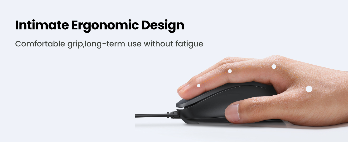 UGREEN 90789 USB Wired Computer Mouse with Ergonomic Design UGREEN 90789 USB Wired Computer Mouse with Ergonomic Design