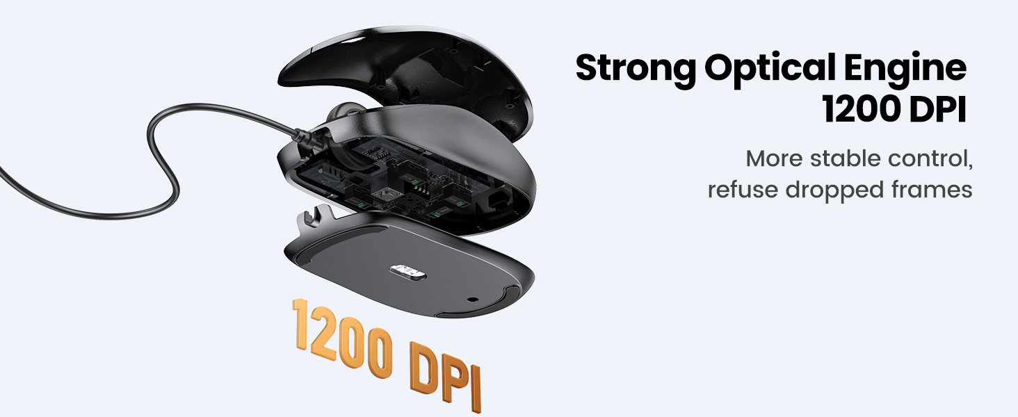 UGREEN 90789 USB Wired Computer Mouse with Ergonomic Design UGREEN 90789 USB Wired Computer Mouse with Ergonomic Design