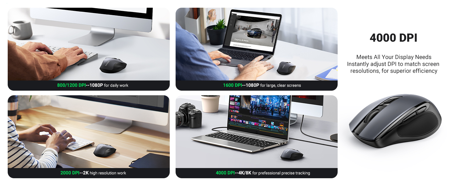 UGREEN 90855 Wireless Mouse 2.4G USB Receiver with Ergonomic Design UGREEN 90855 Wireless Mouse 2.4G USB Receiver with Ergonomic Design