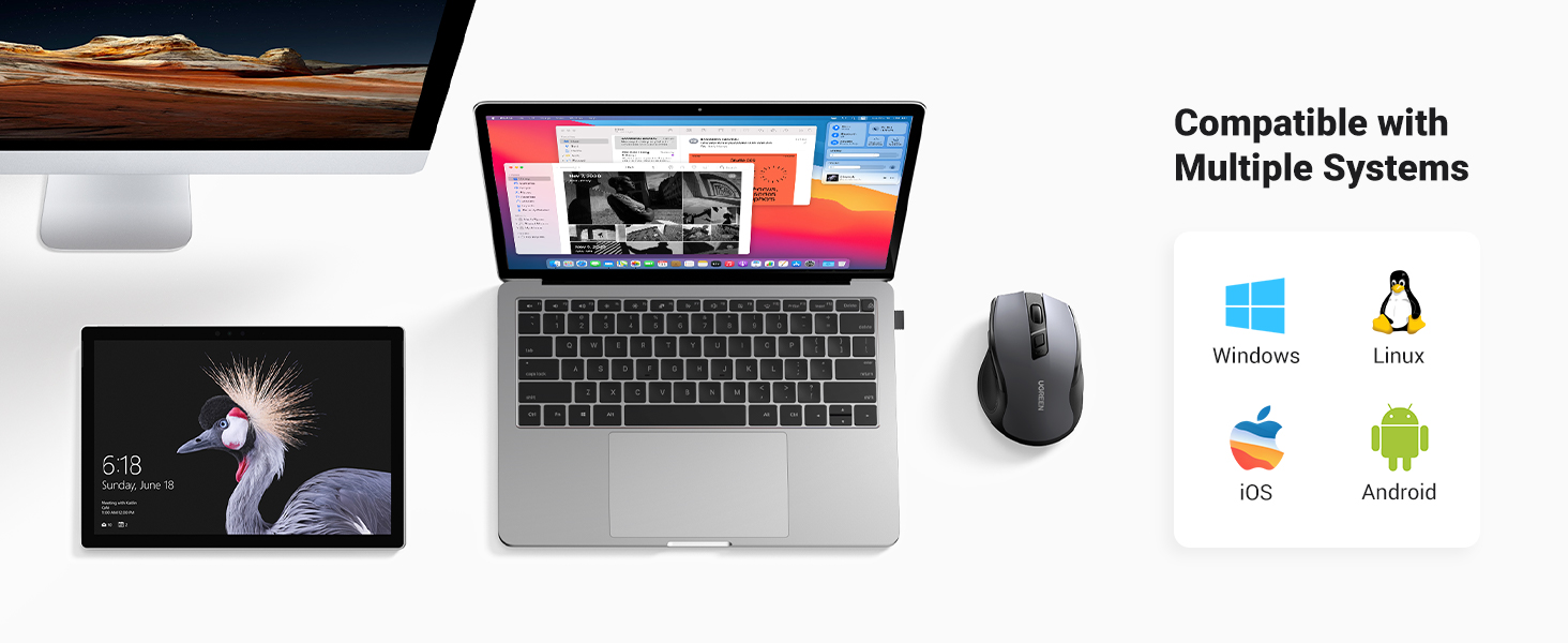 UGREEN 90855 Wireless Mouse 2.4G USB Receiver with Ergonomic Design UGREEN 90855 Wireless Mouse 2.4G USB Receiver with Ergonomic Design