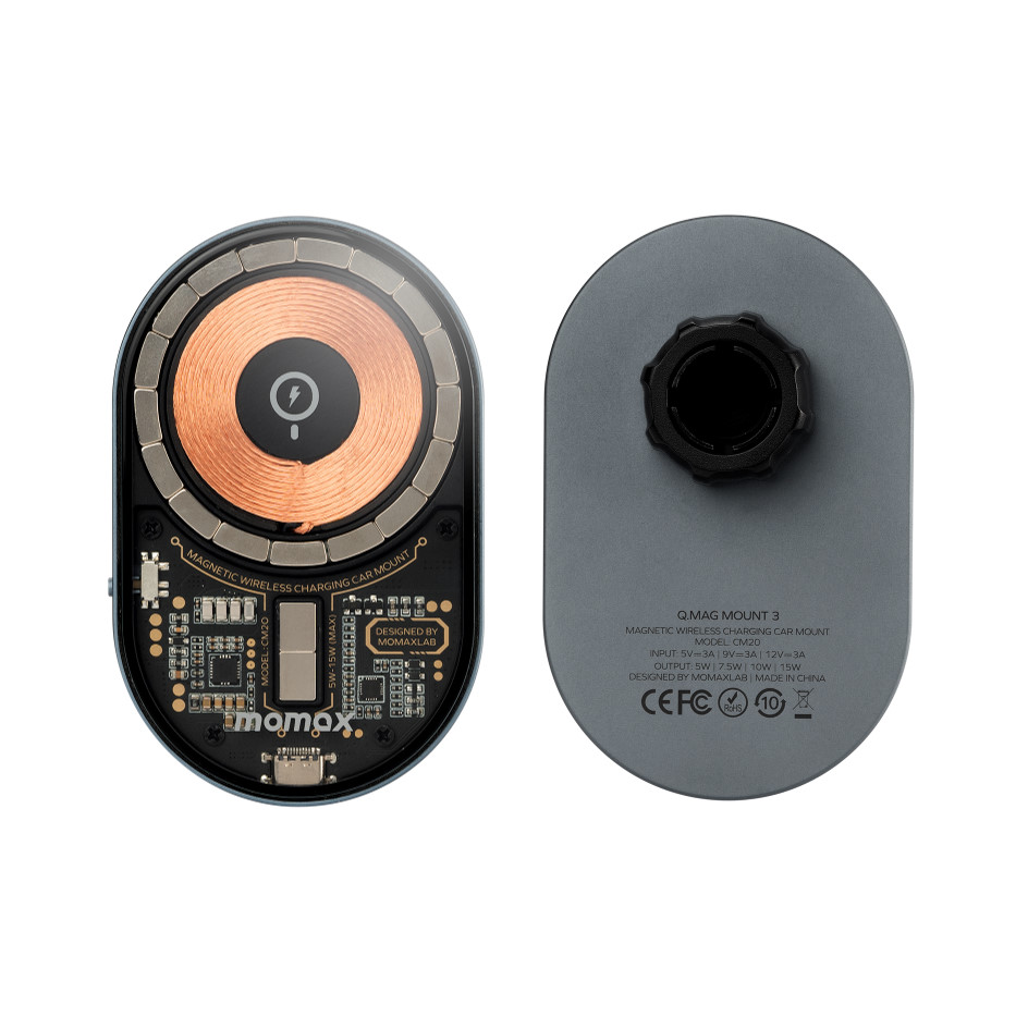 MOMAX CM20E Q.Mag Mount3 15W Magnetic Wireless Charging Car Mount