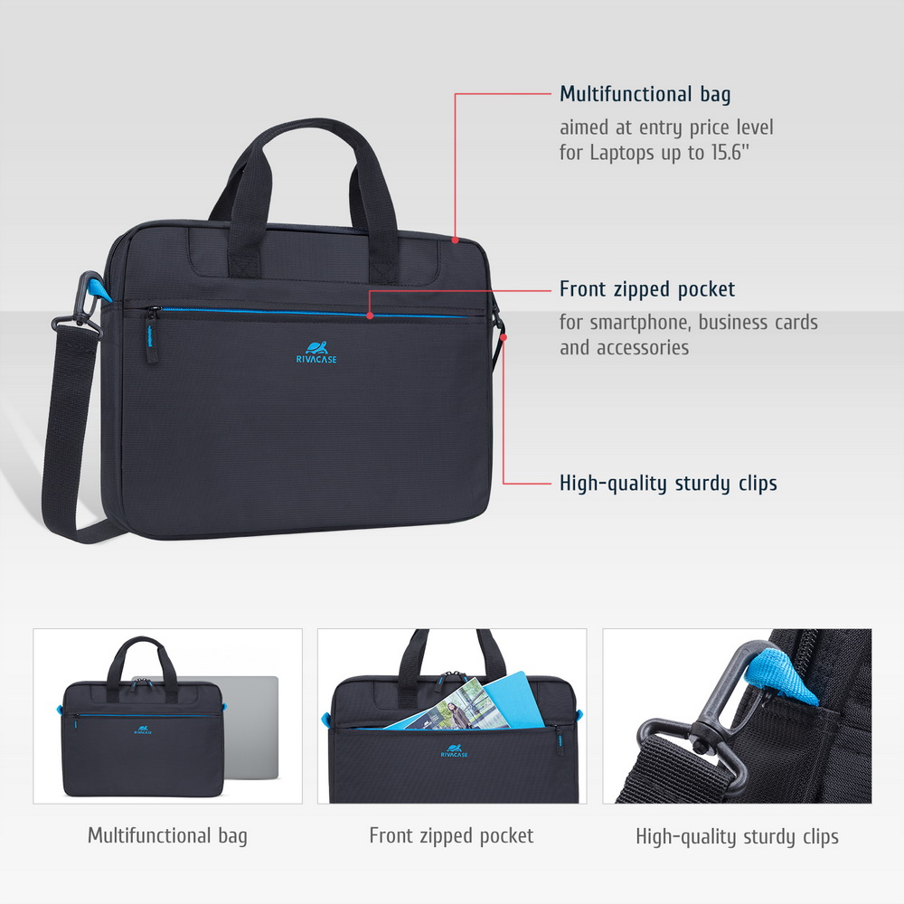 RIVACASE 8037 Black Laptop Bag 15.6 RIVACASE 8037 Black Laptop Bag 15.6