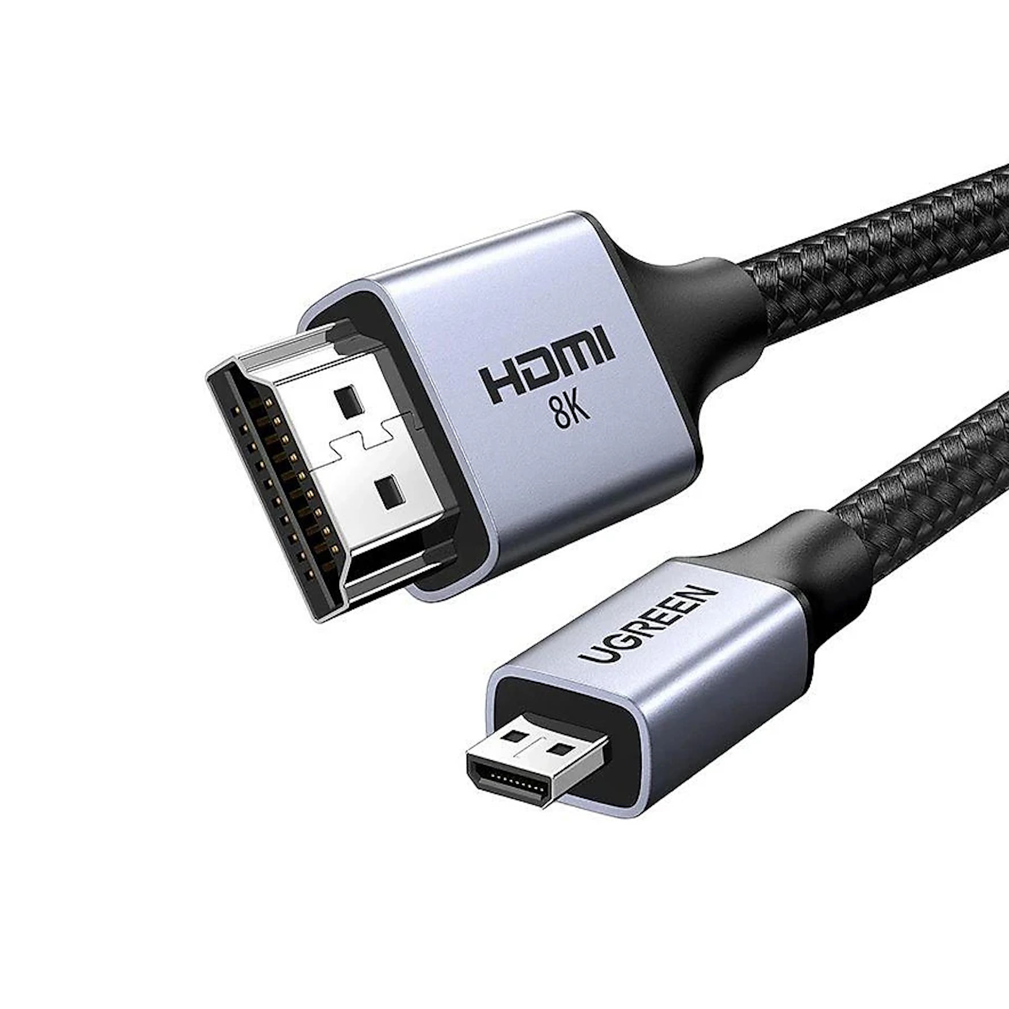 UGREEN 15517 8K Micro HDMI to HDMI Cable (2 Meter) 48Gbps Ultra High Speed, HDR, eARC, Dolby, 8K@60Hz, 4K@120Hz