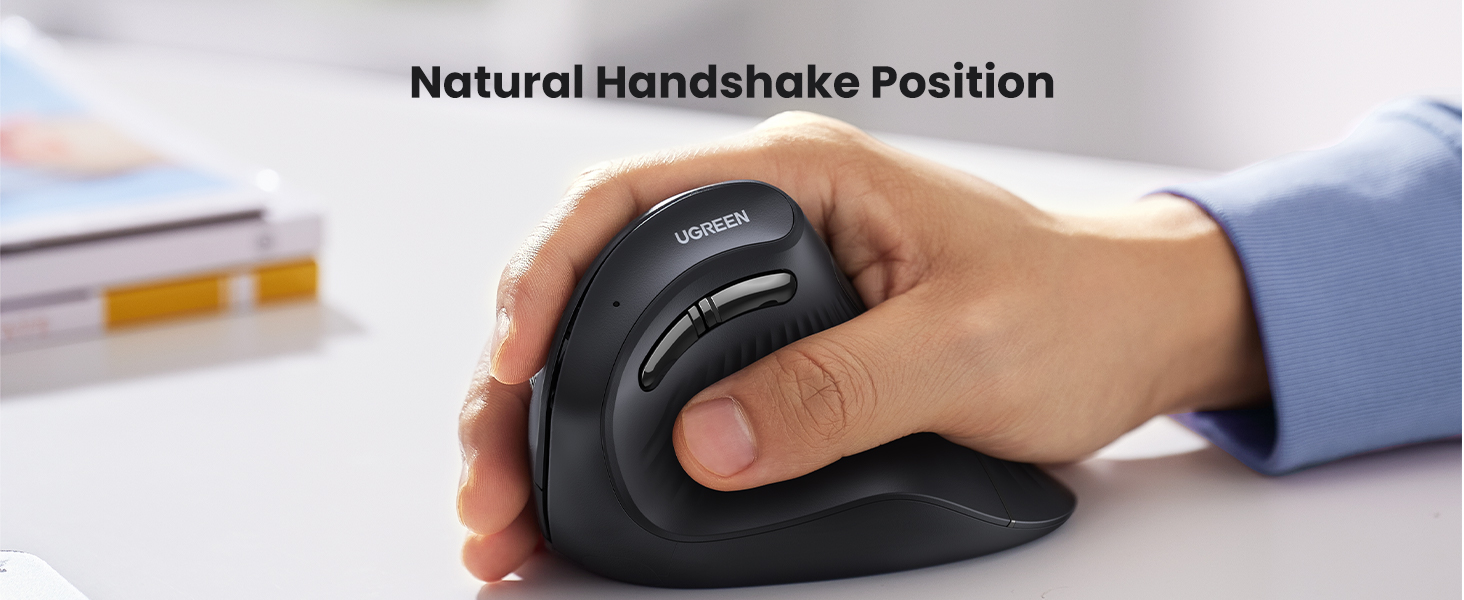 UGREEN 25444 Vertical Mouse Wireless (Bluetooth 5.0+2.4G) 4000 DPI Max Ergonomic Mouse with 5 Buttons UGREEN 25444 Vertical Mouse Wireless (Bluetooth 5.0+2.4G) 4000 DPI Max Ergonomic Mouse with 5 Buttons
