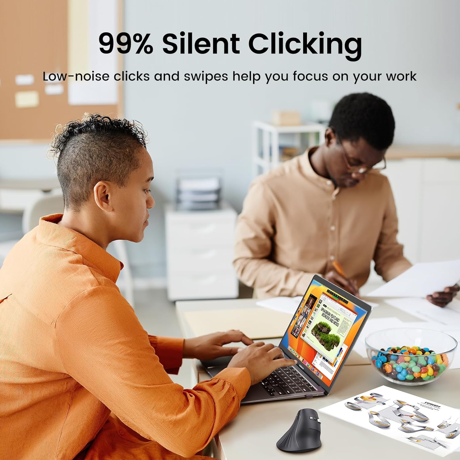 UGREEN 25444 Vertical Mouse Wireless (Bluetooth 5.0+2.4G) 4000 DPI Max Ergonomic Mouse with 5 Buttons