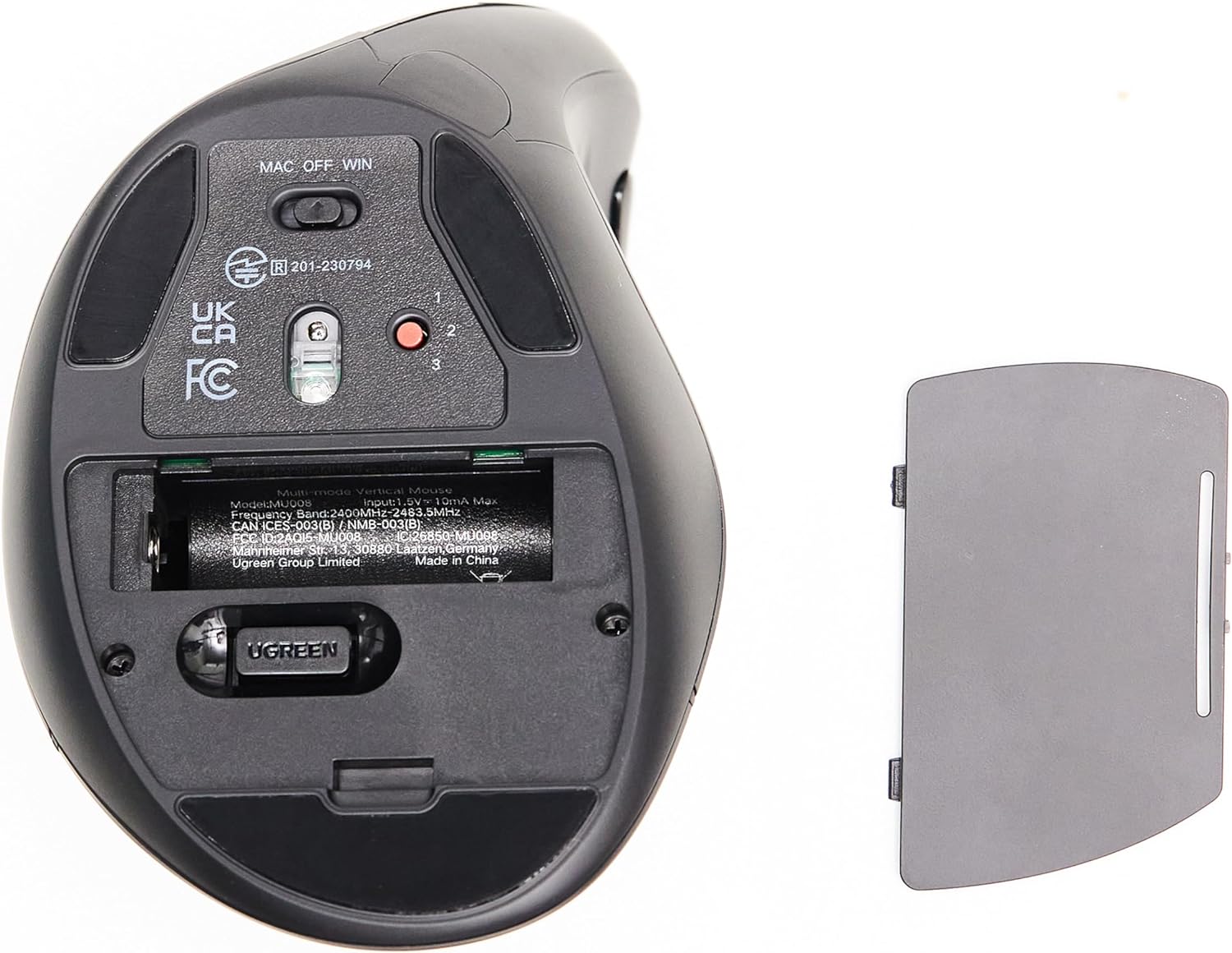 UGREEN 25444 Vertical Mouse Wireless (Bluetooth 5.0+2.4G) 4000 DPI Max Ergonomic Mouse with 5 Buttons
