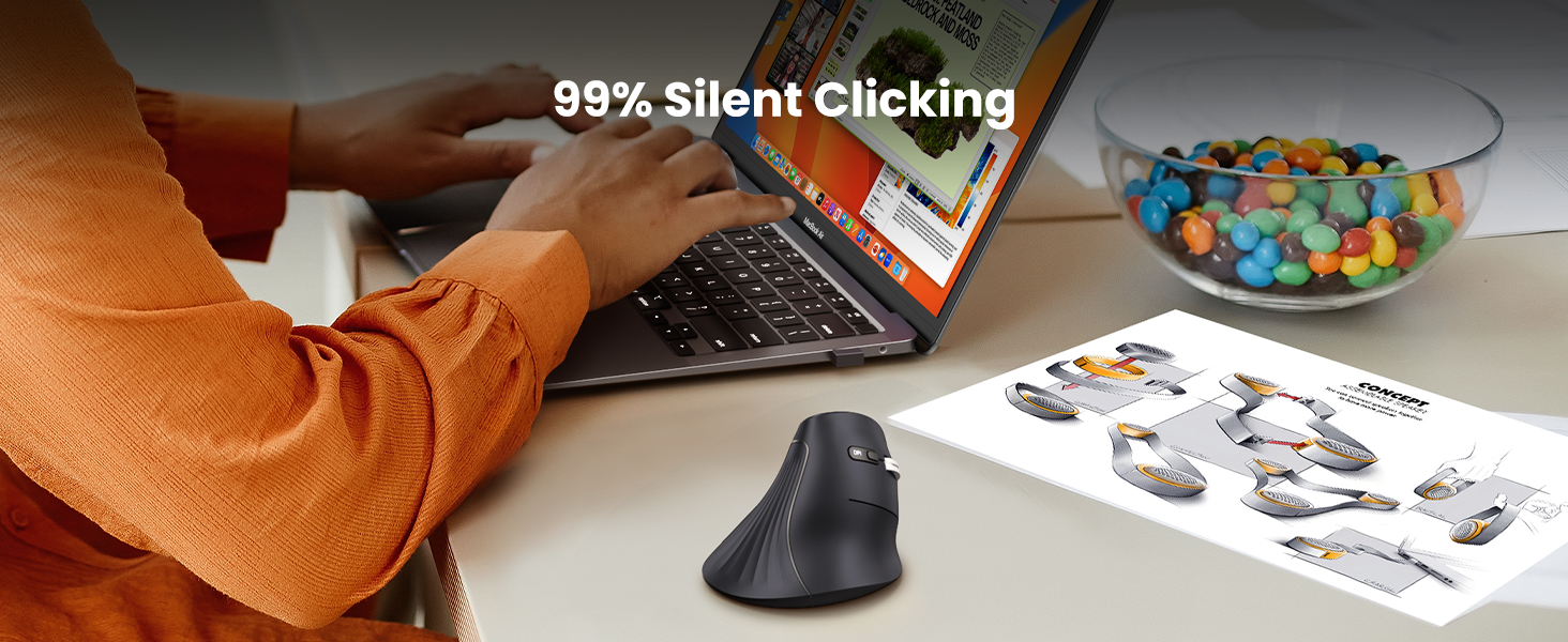 UGREEN 25444 Vertical Mouse Wireless (Bluetooth 5.0+2.4G) 4000 DPI Max Ergonomic Mouse with 5 Buttons UGREEN 25444 Vertical Mouse Wireless (Bluetooth 5.0+2.4G) 4000 DPI Max Ergonomic Mouse with 5 Buttons