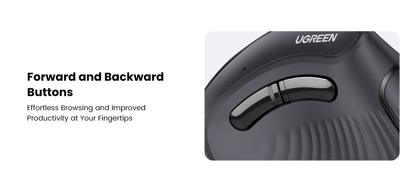 UGREEN 25444 Vertical Mouse Wireless (Bluetooth 5.0+2.4G) 4000 DPI Max Ergonomic Mouse with 5 Buttons UGREEN 25444 Vertical Mouse Wireless (Bluetooth 5.0+2.4G) 4000 DPI Max Ergonomic Mouse with 5 Buttons
