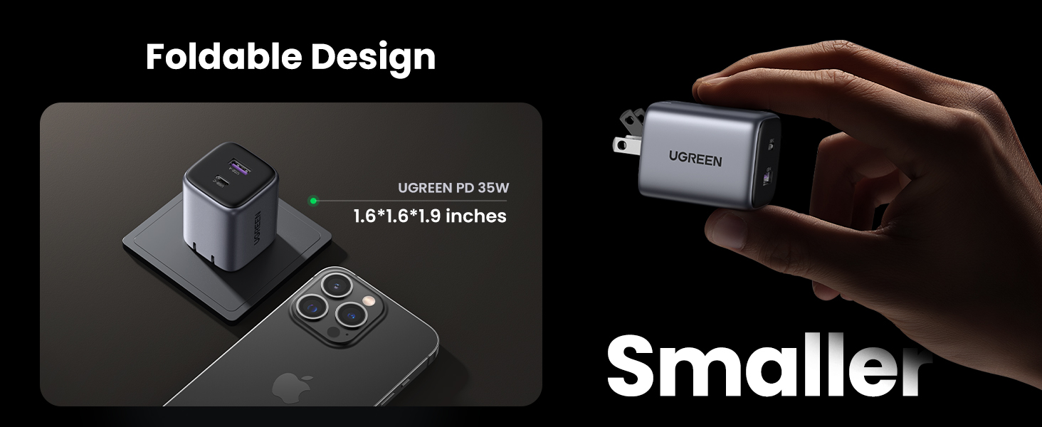 UGREEN 15538 NEXODE USB-C 35W GaN Foldable Fast Charger (Gray) US Plug UGREEN 15538 NEXODE USB-C 35W GaN Foldable Fast Charger (Gray) US Plug