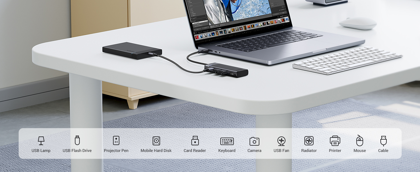 UGREEN 15548 USB Hub 3.2 Ultra Slim Data Hub 4 Ports with LED Indicator Powered USB C UGREEN 15548 USB Hub 3.2 Ultra Slim Data Hub 4 Ports with LED Indicator Powered USB C