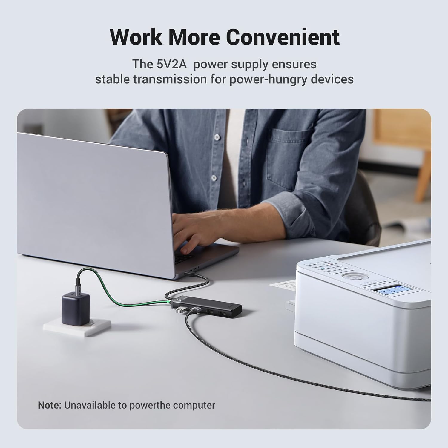 UGREEN 15548 USB Hub 3.2 Ultra Slim Data Hub 4 Ports with LED Indicator Powered USB C