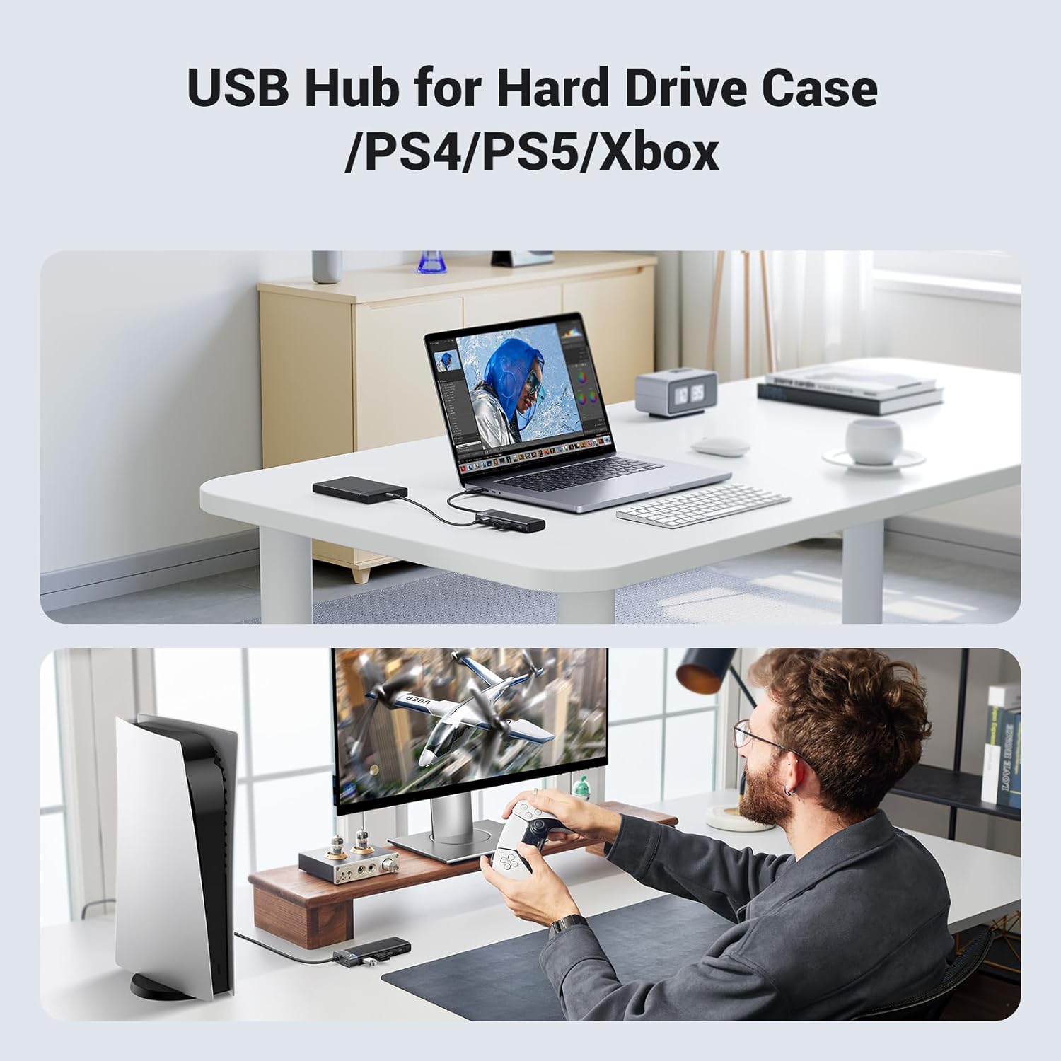 UGREEN 15548 USB Hub 3.2 Ultra Slim Data Hub 4 Ports with LED Indicator Powered USB C