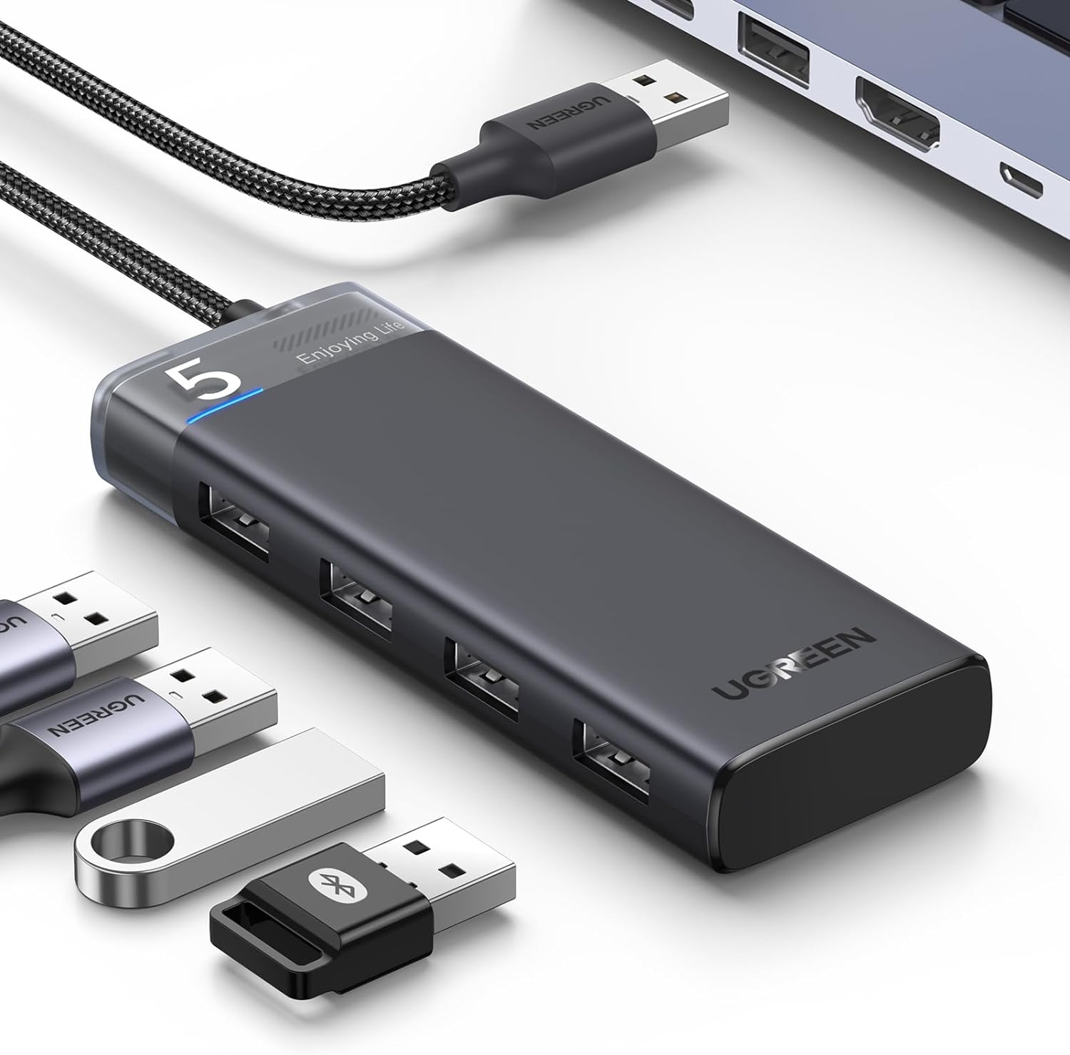 UGREEN 15548 USB Hub 3.2 Ultra Slim Data Hub 4 Ports with LED Indicator Powered USB C