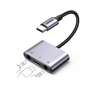 UGREEN 25838 USB C to 3.5mm Audio Adapter 3 in 1 Charger and Headphone Splitter for iPhone 16/15 Pro Max, Galaxy S24/23 Ultra, Pixel 8, iPad Pro