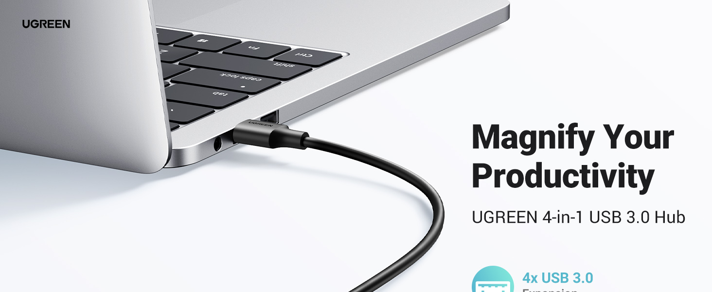 UGREEN 25851 USB 3.0 Hub 4 Ports USB A Splitter Ultra-Slim USB Expander UGREEN 25851 USB 3.0 Hub 4 Ports USB A Splitter Ultra-Slim USB Expander