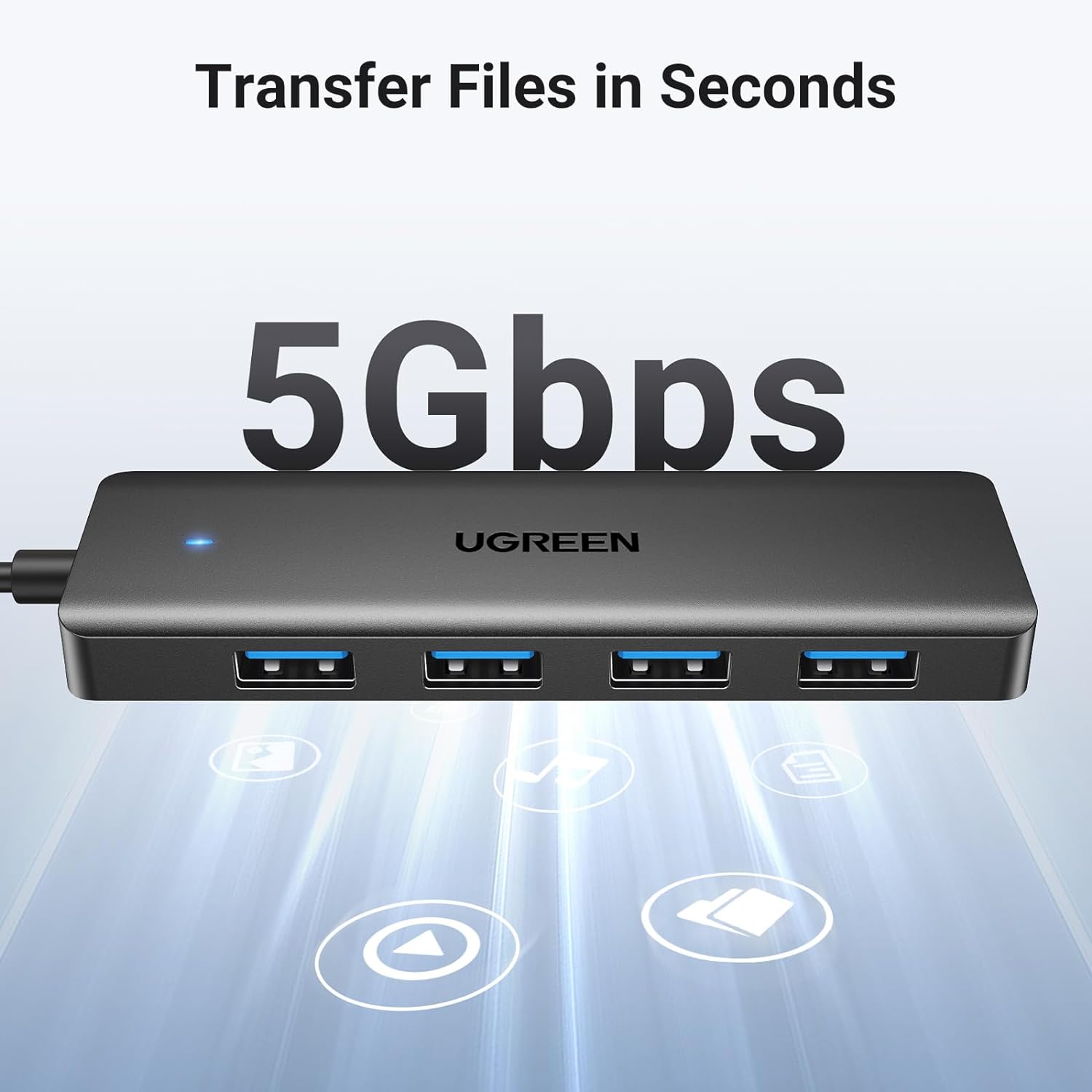UGREEN 25946 USB 3.0 Hub 4 Ports (0.6 Meter) USB A Splitter Ultra-Slim USB Expander