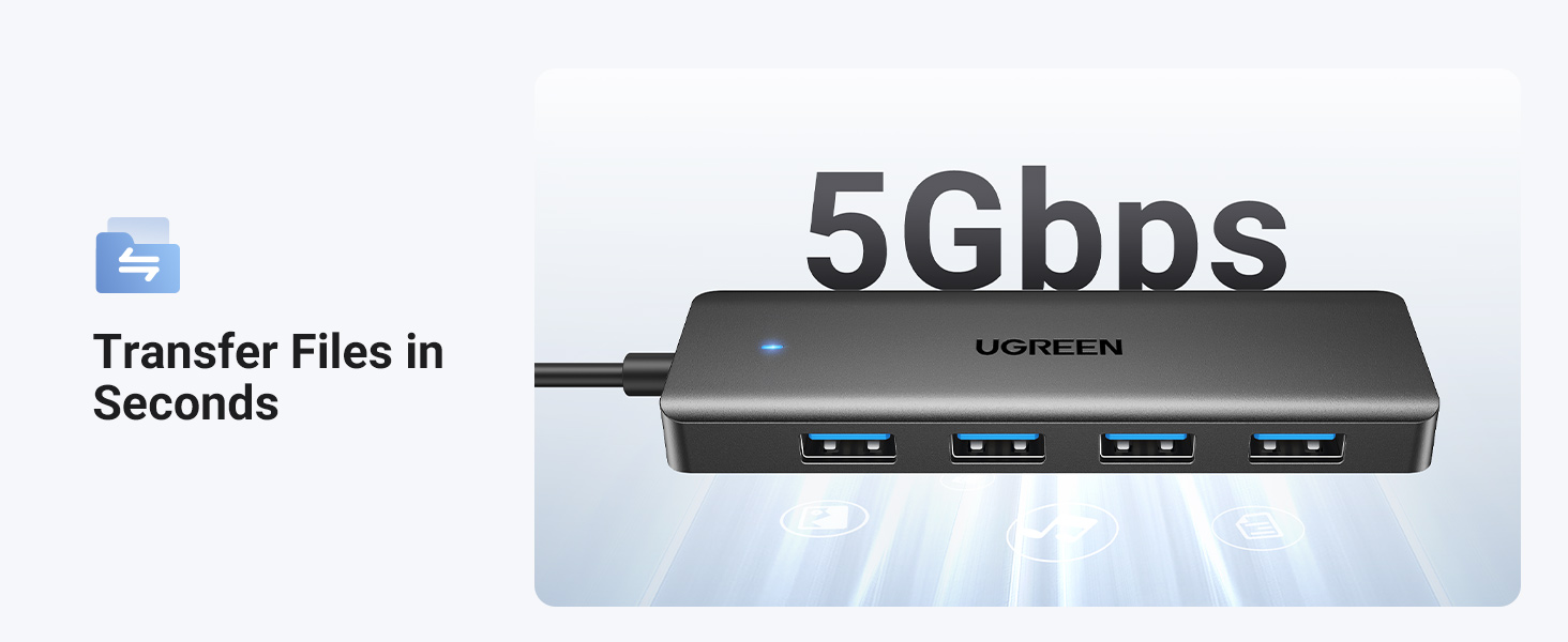 UGREEN 25851 USB 3.0 Hub 4 Ports USB A Splitter Ultra-Slim USB Expander UGREEN 25851 USB 3.0 Hub 4 Ports USB A Splitter Ultra-Slim USB Expander
