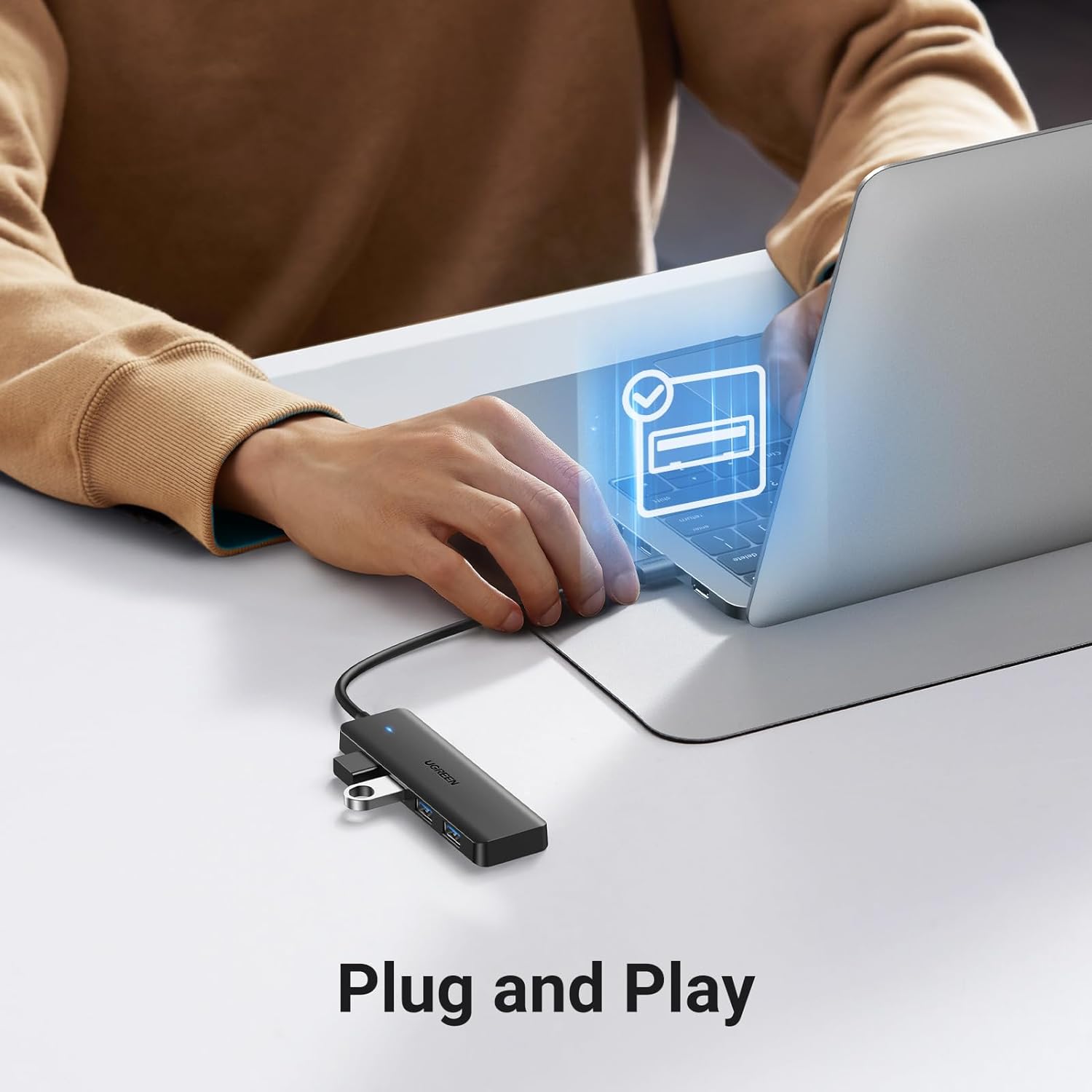 UGREEN 25946 USB 3.0 Hub 4 Ports (0.6 Meter) USB A Splitter Ultra-Slim USB Expander