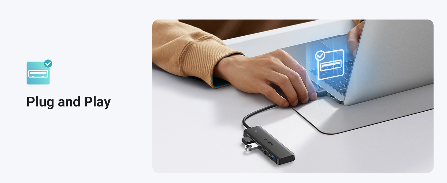 UGREEN 25851 USB 3.0 Hub 4 Ports USB A Splitter Ultra-Slim USB Expander UGREEN 25851 USB 3.0 Hub 4 Ports USB A Splitter Ultra-Slim USB Expander